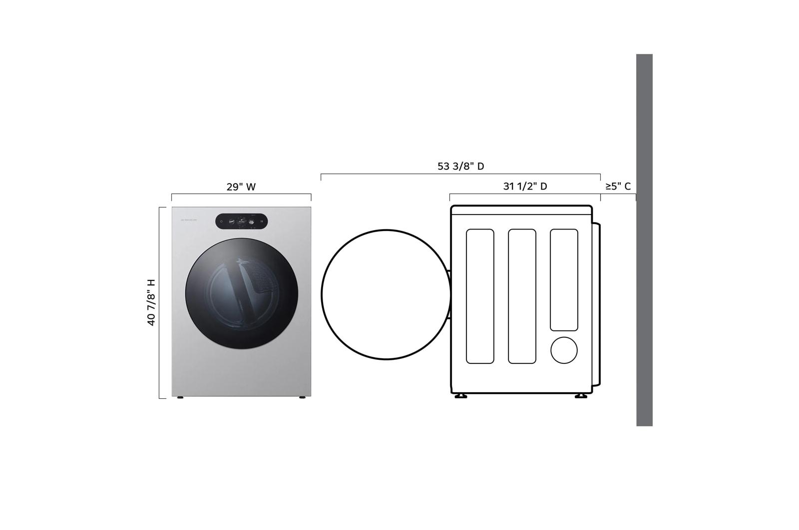 Lg DLEX9900S Lg Signature 9.0 Cu. Ft. Mega Capacity Smart Front Load Electric Dryer With Built-In Intelligence, Turbosteam® And Touch Lcd Control