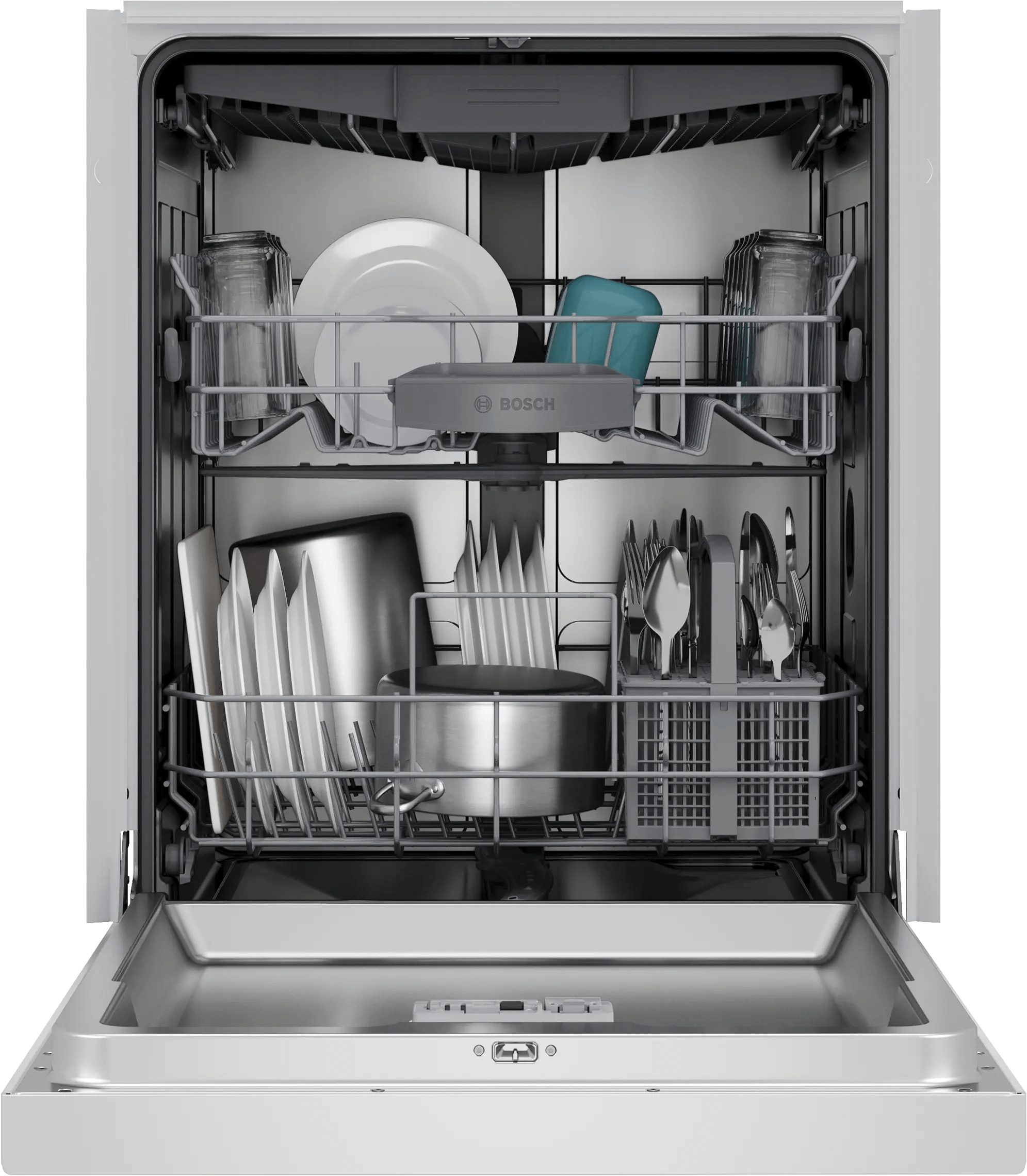 Bosch SHE43DM2N 300 Recessed Handle, 48 Dba, Standard 3Rd Rack, Puredry - Wh