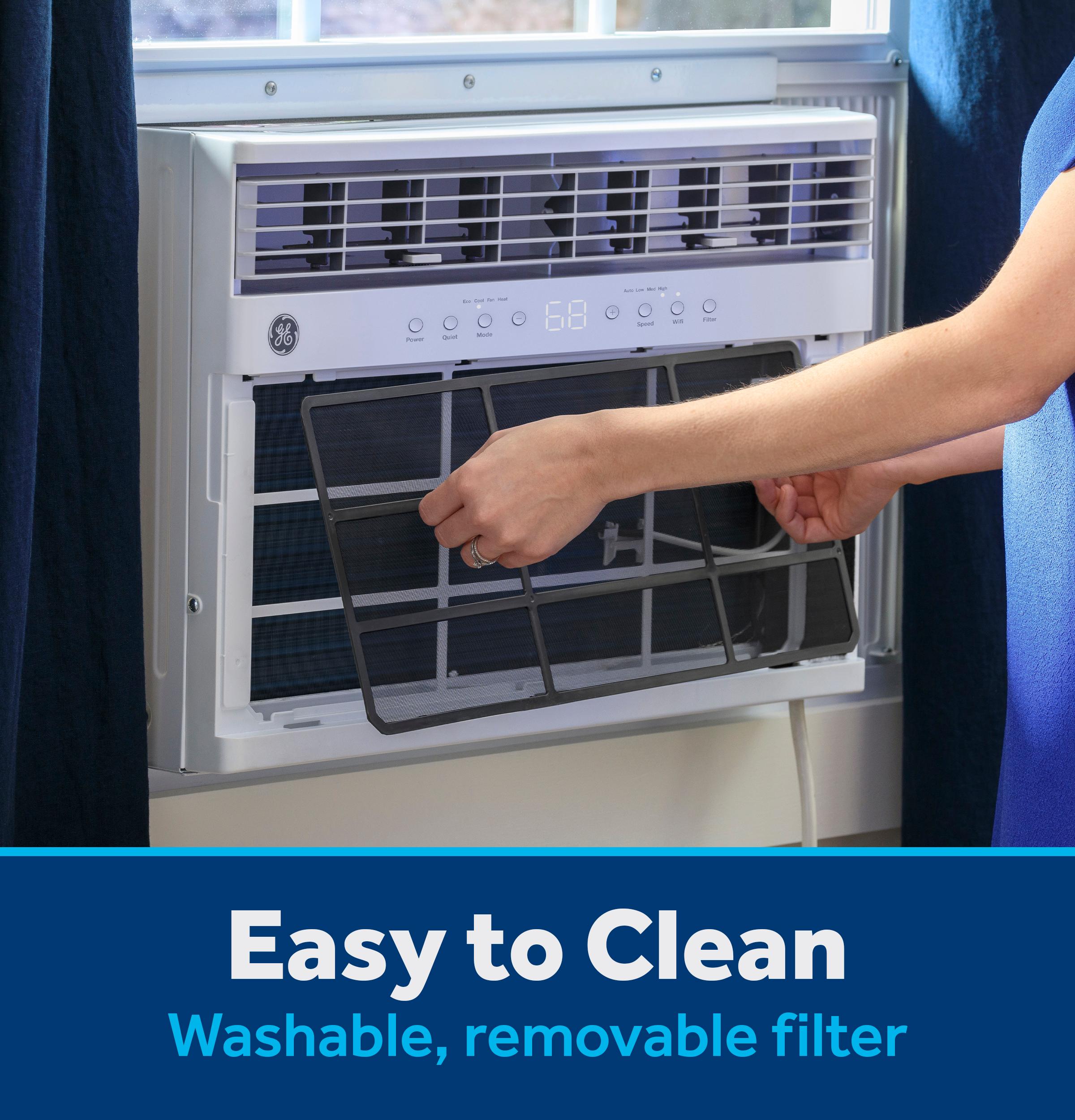 Ge Appliances AWGP08WWF Ge® 8,000 Btu Smart Heat/Cool With Heat Pump Electronic Window Air Conditioner For Medium Rooms Up To 350 Sq. Ft.
