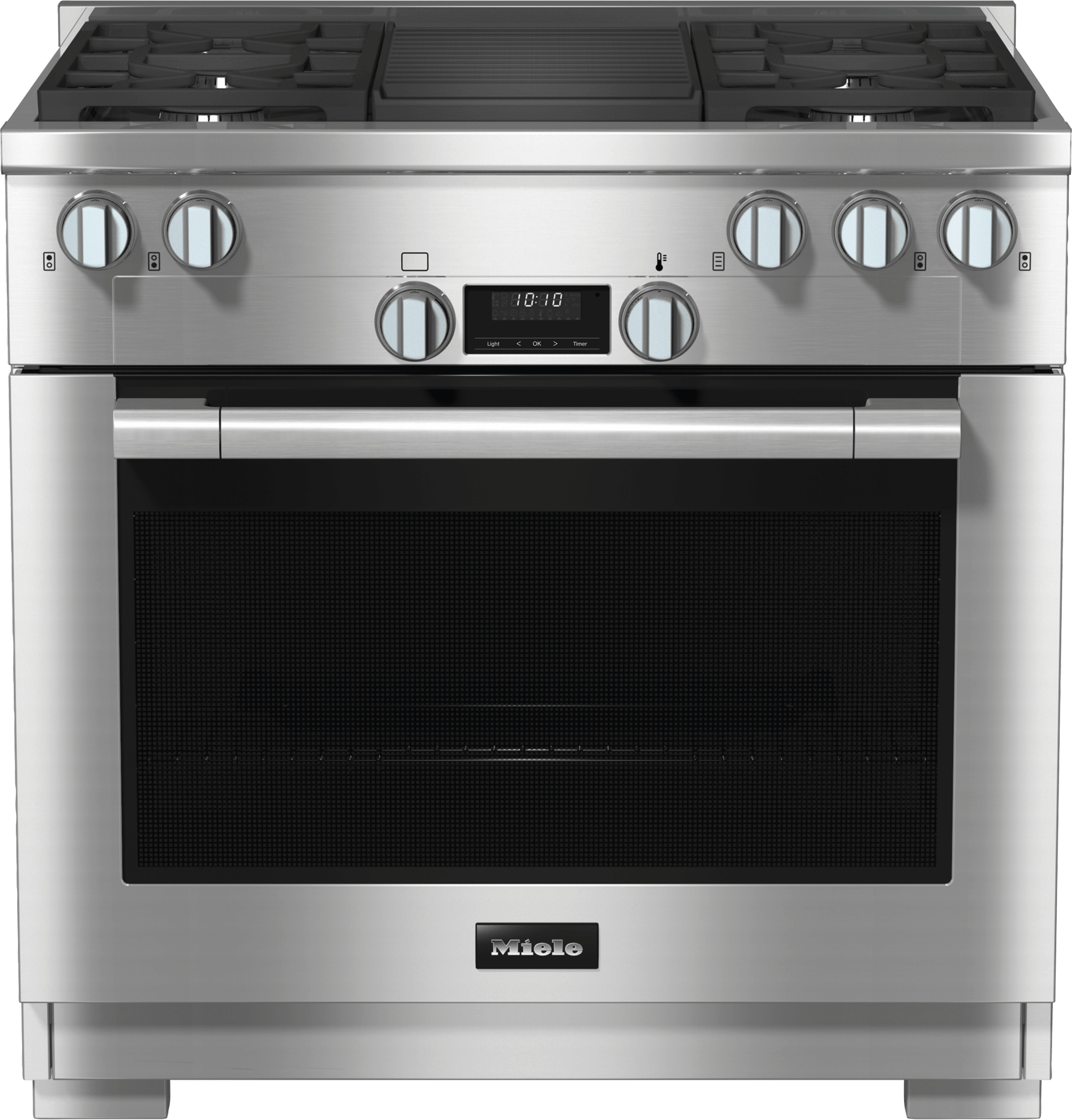 Miele HR11353GAGGR Hr 1135-3 G Ag Gr - 36" Range All Gas With Directselect, Twin Convection Fans And M Pro Dual Stacked Burners