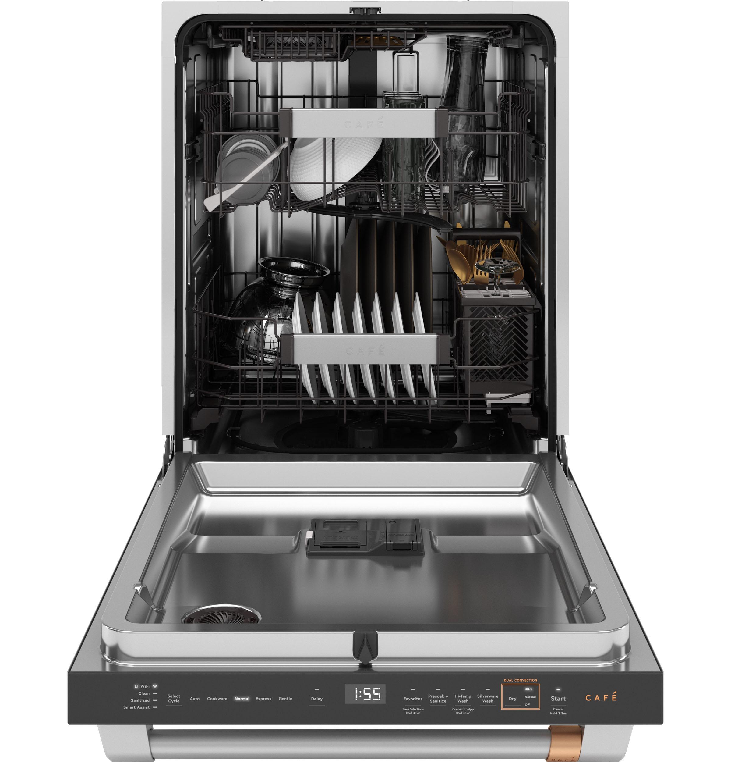 Cafe CDT858P2VS1 Café™ Customfit Energy Star Stainless Interior Smart Dishwasher With Ultra Wash Top Rack And Dual Convection Ultra Dry, 44 Dba