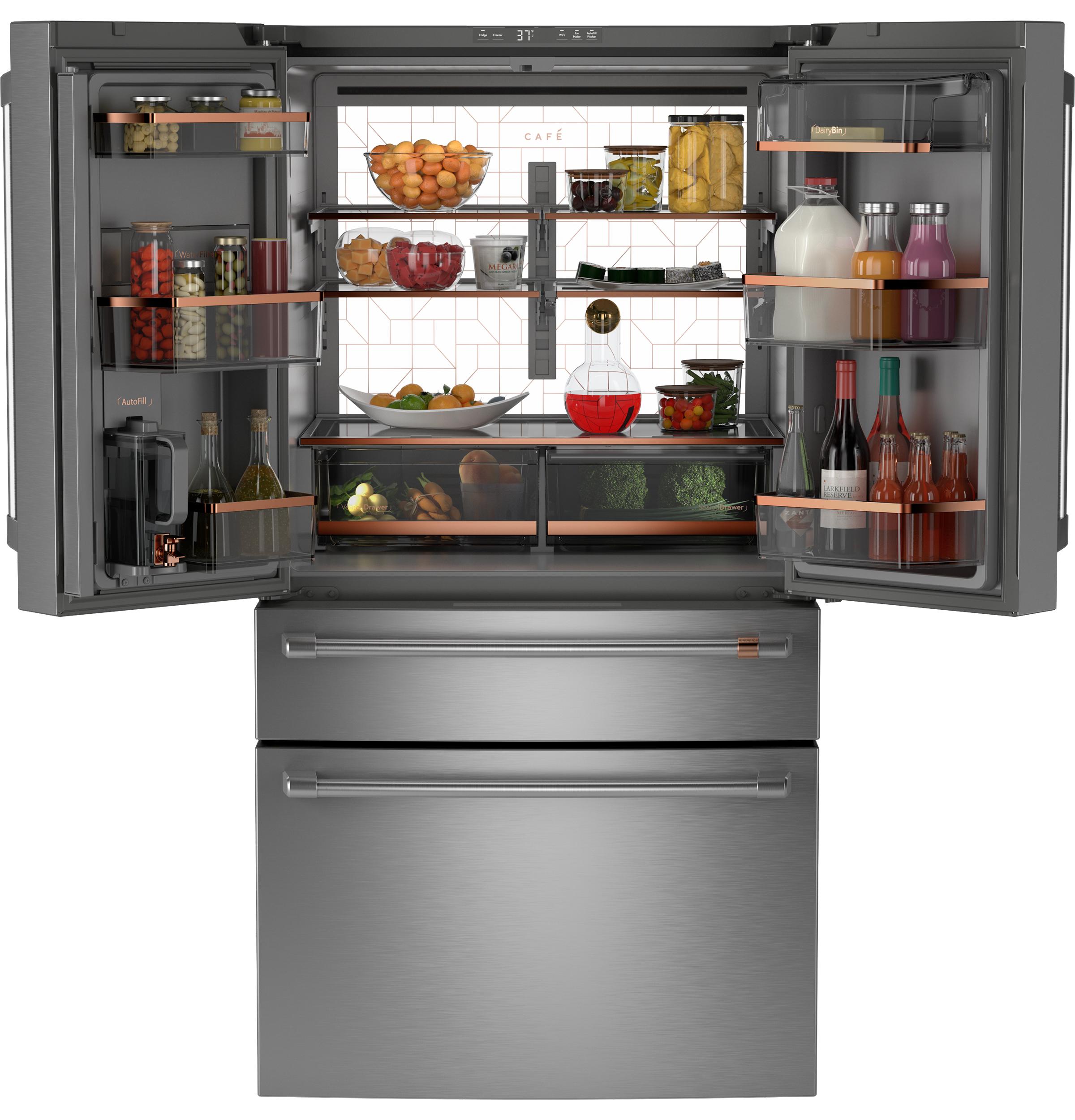 Cafe CJE23DP2WS1 Café™ Energy Star® 23.2 Cu. Ft. Smart Counter-Depth 4-Door French-Door Refrigerator With Dual-Dispense Autofill Pitcher