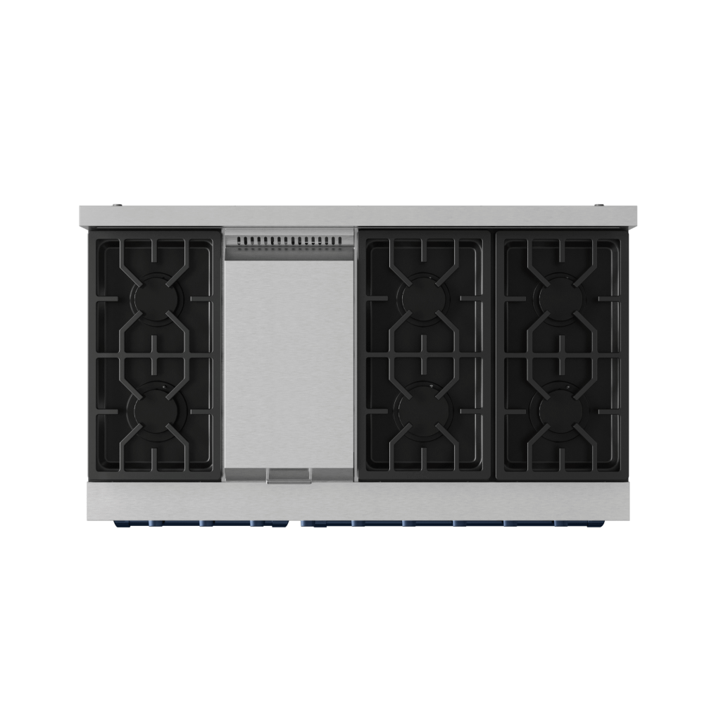 Thor Kitchen RSG48EBLU 48 Inch Professional Gas Range With Pro-Style Knobs In Stainless Steel/Blue Gordon Ramsay Series - Rsg48E-Blu