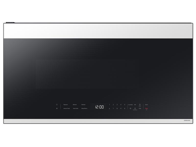 Samsung ME21DB650012 Bespoke 2.1 Cu. Ft. Over-The-Range Microwave With Edge To Edge Glass Display In White Glass