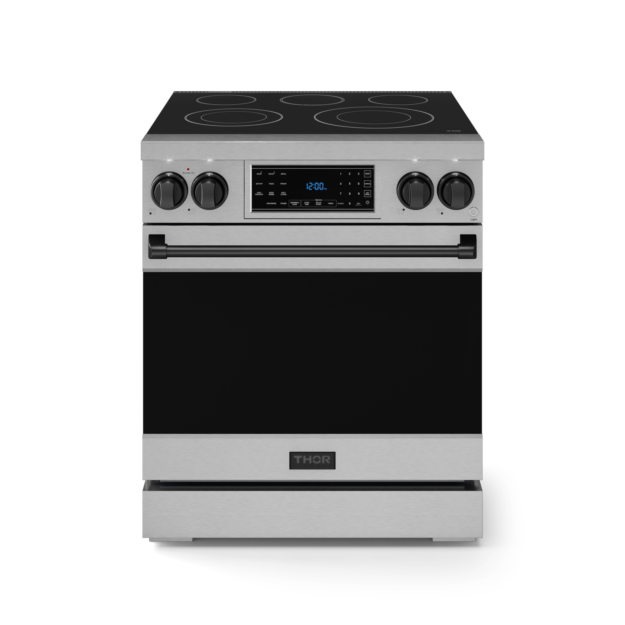 Thor Kitchen RSE30BLK 30 Inch Professional Electric Range With Tilt Panel Touch Control In Stainless Steel/Black Gordon Ramsay Series - Rse30-Blk