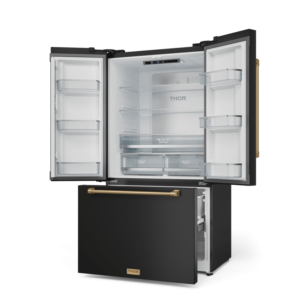 Thor Kitchen RF3621CTD00BRZ 36 Inch 20.3 Cu Ft French Door Counter Depth Refrigerator With Ice Maker In Black/Bronze Gordon Ramsay Series - Rf3621Ctd00-Brz