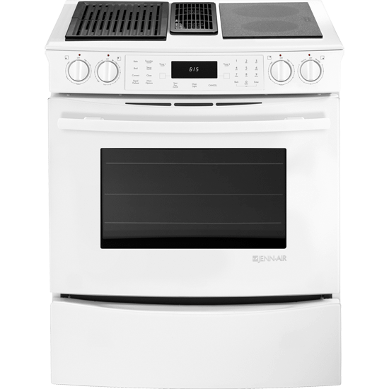 Jennair JES9860CAW Slide-In Modular Electric Downdraft Range With Convection, 30