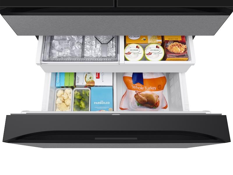 Samsung RF90F29BECR Bespoke 29 Cu. Ft. 4-Door French Door Refrigerator With Ai Home & Ai Vision Inside™ In Charcoal Glass And Stainless Steel