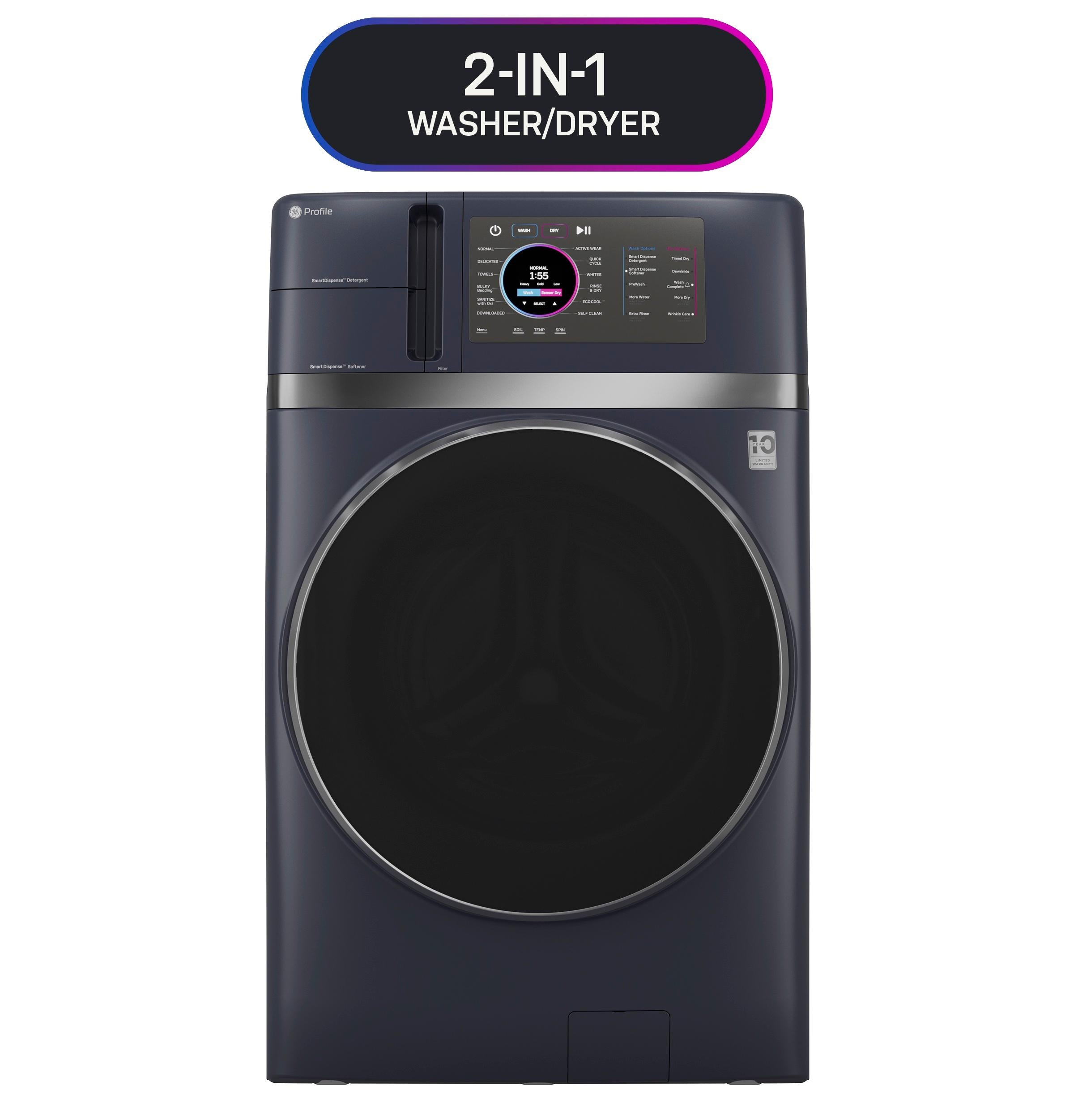 Ge Appliances PFQ97HSPVRS Ge Profile™ Energy Star® 4.8 Cu. Ft. Capacity Ultrafast Combo With Ventless Inverter Heat Pump Technology Washer/Dryer