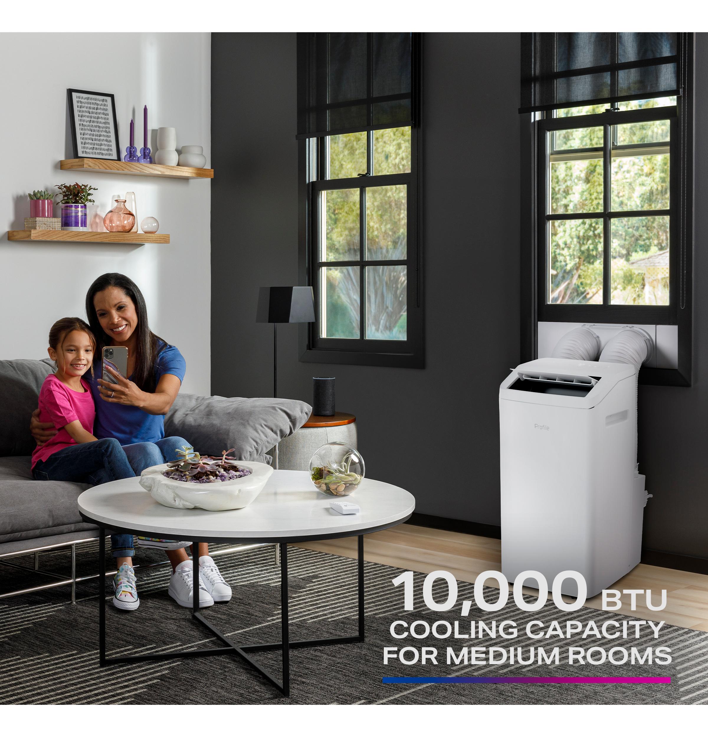 Ge Appliances PPHV10WWF Ge Profile® 10,000 Btu Dual-Hose, Inverter Portable Air Conditioner With Dehumidifier And Remote, White