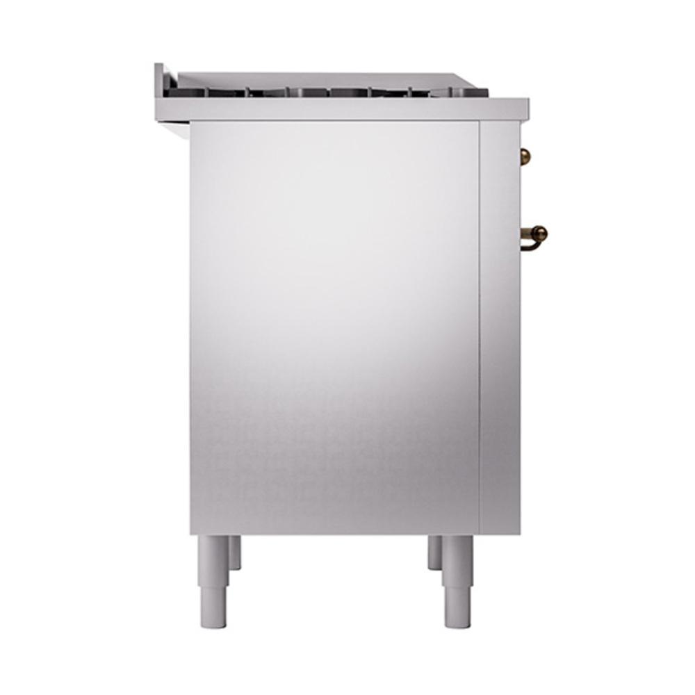 Ilve UN36FQNMPSSB Ilve Un36Fqnmpssb Nostalgie Ii Noblesse 36" Dual Fuel Range (Natural Gas, Solid Door, Stainless Steel, Burnished)