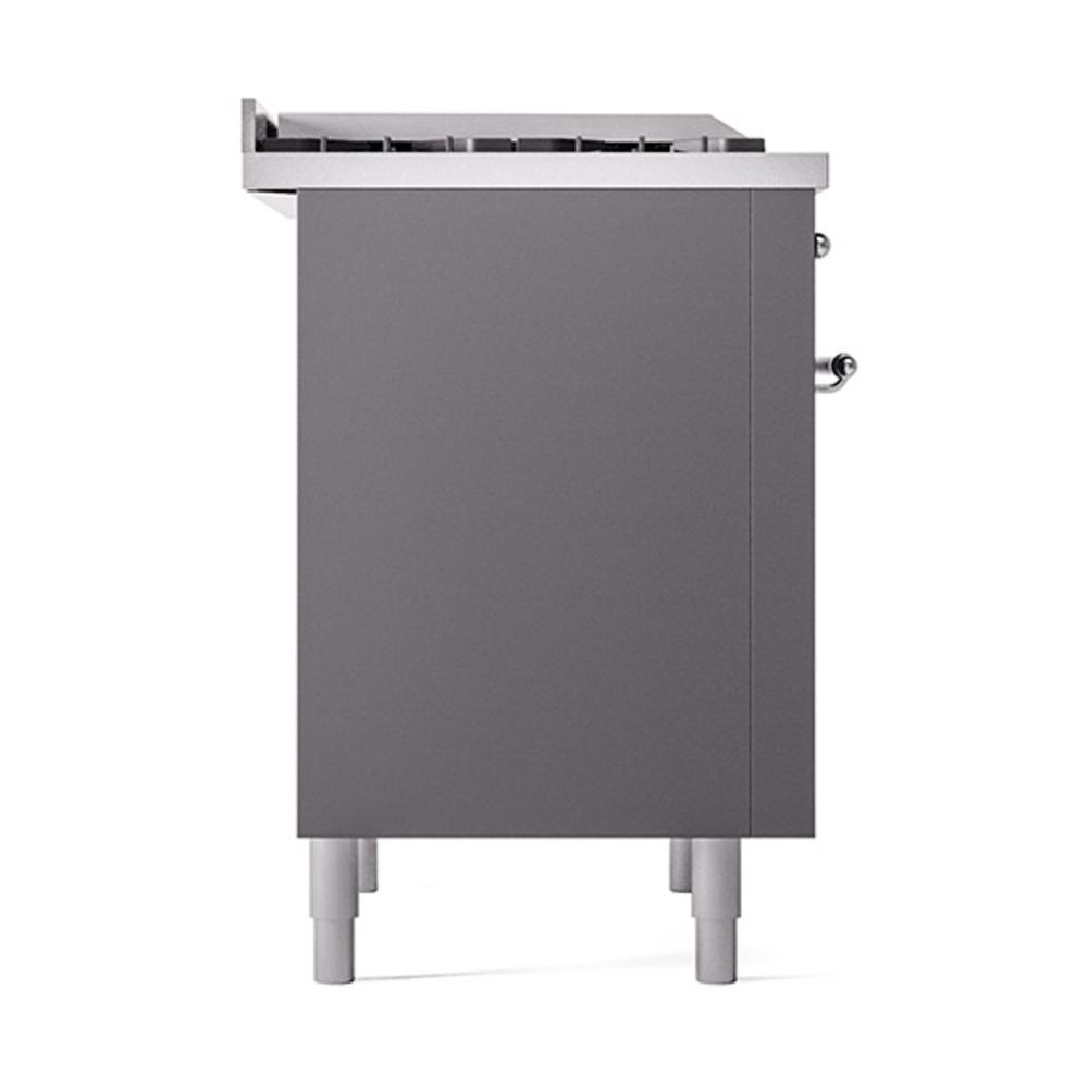 Ilve UN36FQNMPMGCLP Ilve Un36Fqnmpmgclp Nostalgie Ii Noblesse 36" Dual Fuel Range (Liquid Propane, Solid Door, Graphite Matte, Chrome)