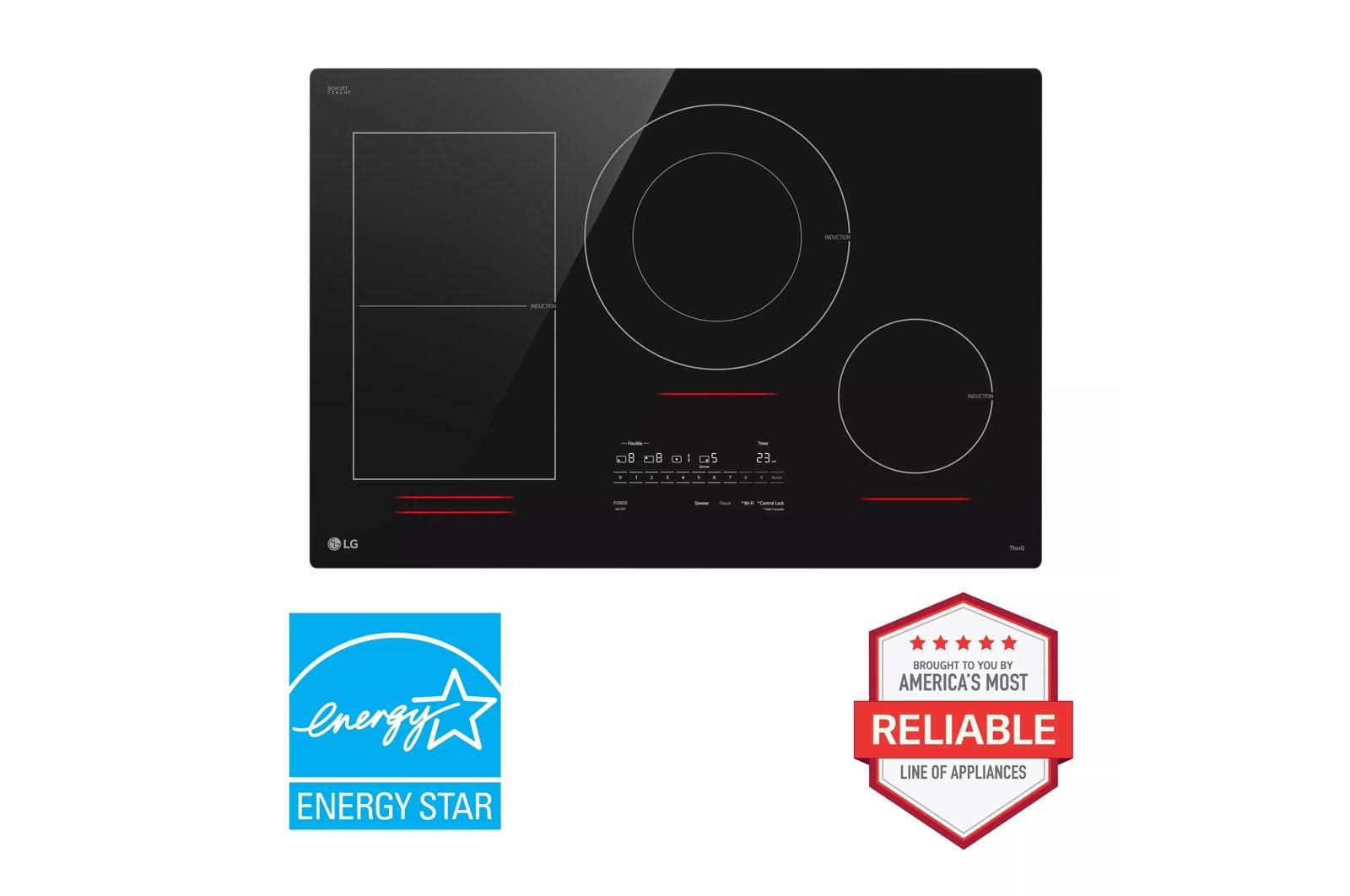 Lg CBIH3017BE 30" Smart Induction Cooktop With Ultraheat™ 5.0Kw Element