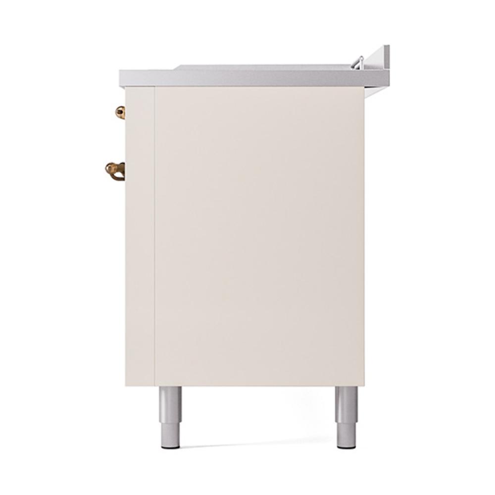Ilve UN60FSQNMPAWB Ilve Un60Fsqnmpawb Nostalgie Ii Noblesse 60" Dual Fuel Range (7 Sealed Burners + Griddle + French Top, Natural Gas, Solid Door, Antique White, Burnished)