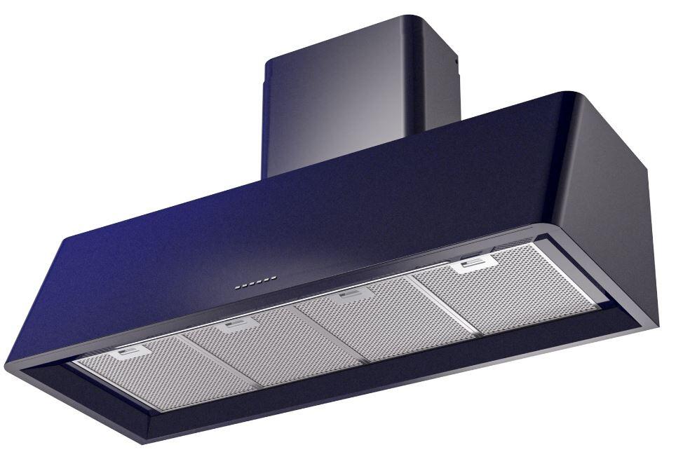 Ilve UAG48MB Nostalgie 48 Inch Blue Wall Mount Range Hood