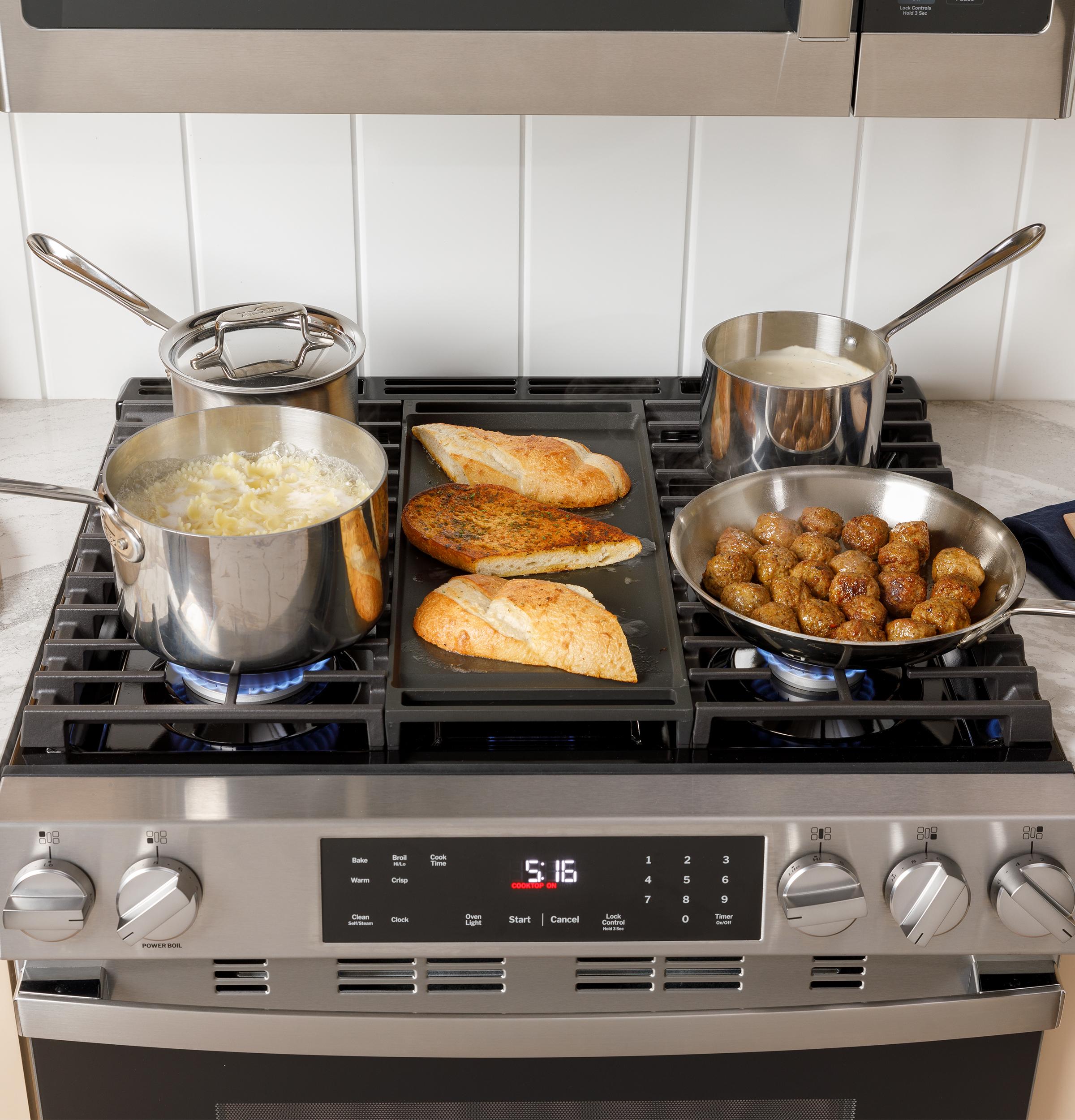 Ge Appliances GGS600AVES Ge® 30" Slide-In Front-Control Convection Gas Range With No Preheat Air Fry And Easywash™ Oven Tray