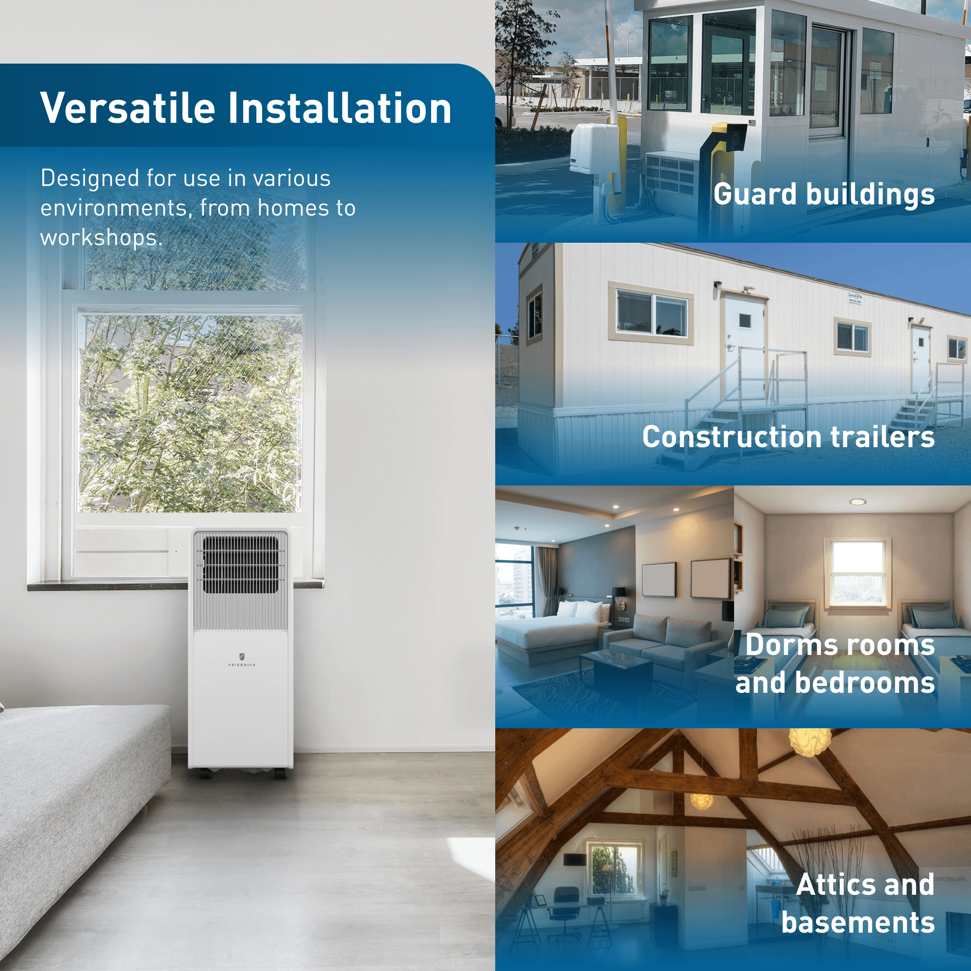 Friedrich ZCP10SB Friedrich Zoneaire Compact 10,000 Btu Single-Hose Smart Portable Air Conditioner