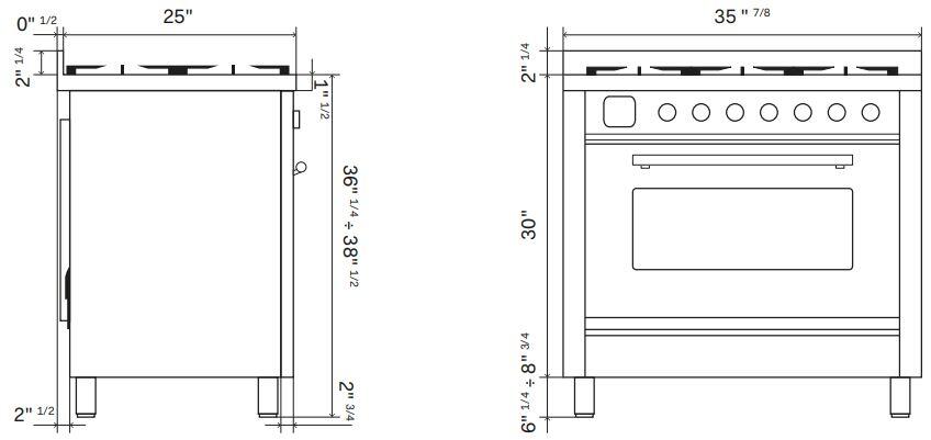Ilve UPI366WMPBK Professional Plus Ii 36 Inch Electric Freestanding Range In Glossy Black With Trim