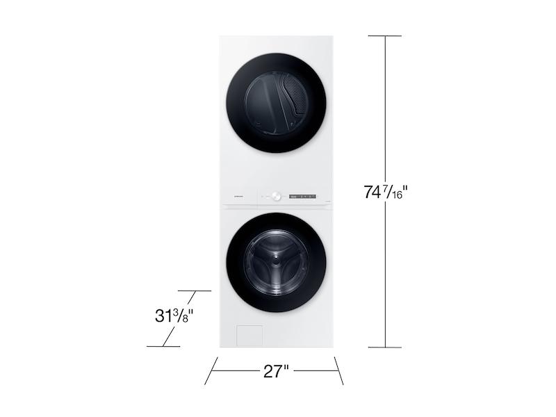 Samsung WH46DBH100EW Bespoke 4.6 Cu. Ft. Ai Laundry Hub™ Large Capacity Single Unit Washer With Steam Wash And 7.6 Cu. Ft. Electric Dryer In White