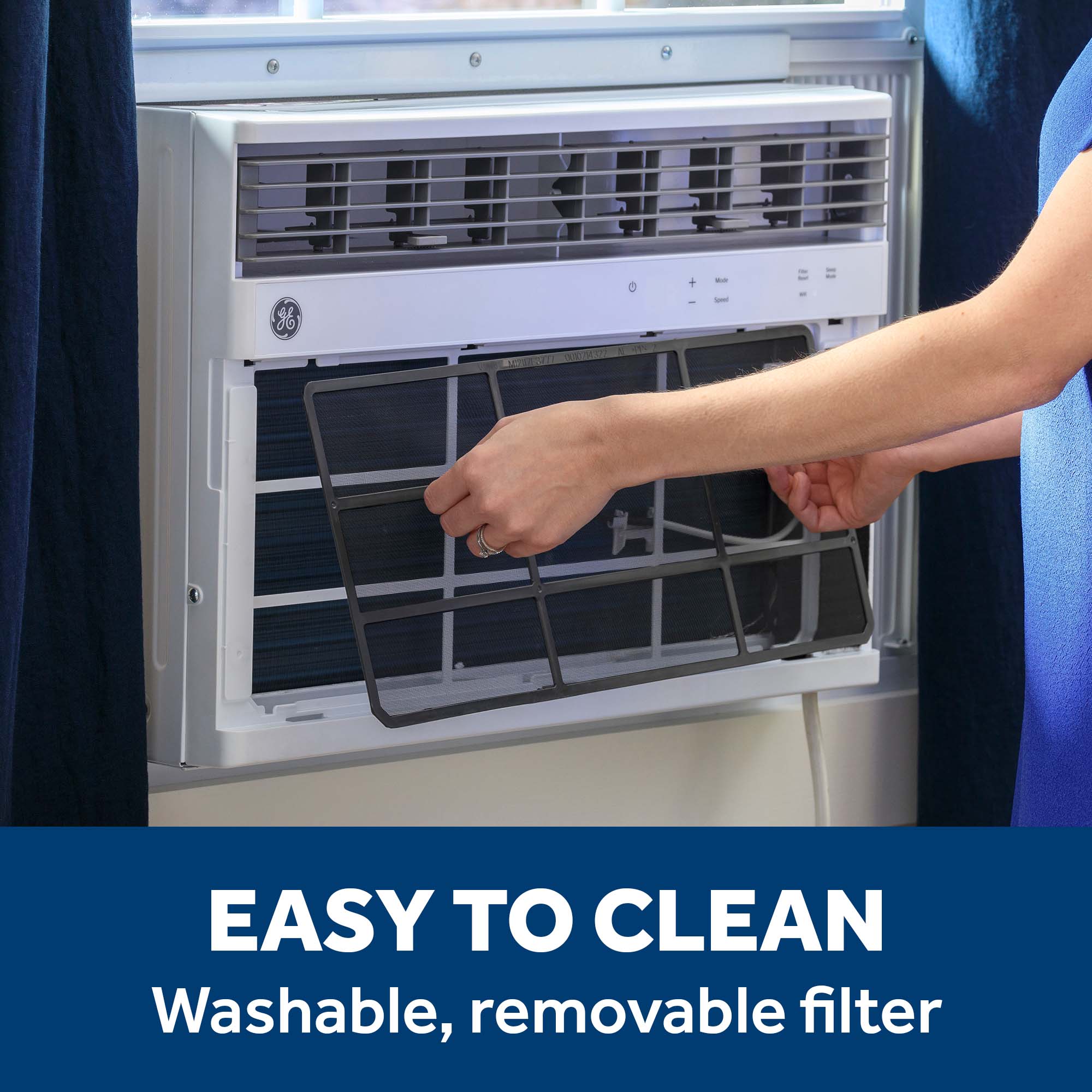 Ge Appliances AWGH12WWF Ge® 12,000 Btu Smart Heat/Cool Electronic Window Air Conditioner For Large Rooms Up To 550 Sq. Ft.