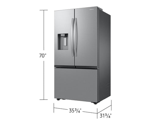 Samsung RF27CG5B30SR Bespoke Ai 3-Door French Door Mega Capacity External Water & Ice Dispenser 26 Cu. Ft.