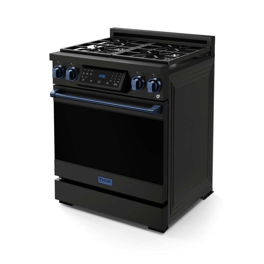 Thor Kitchen RSG30BBLU 30 Inch Professional Gas Range With Tilt Panel Touch Control In Matte Black/Blue Gordon Ramsay Series - Rsg30B-Blu