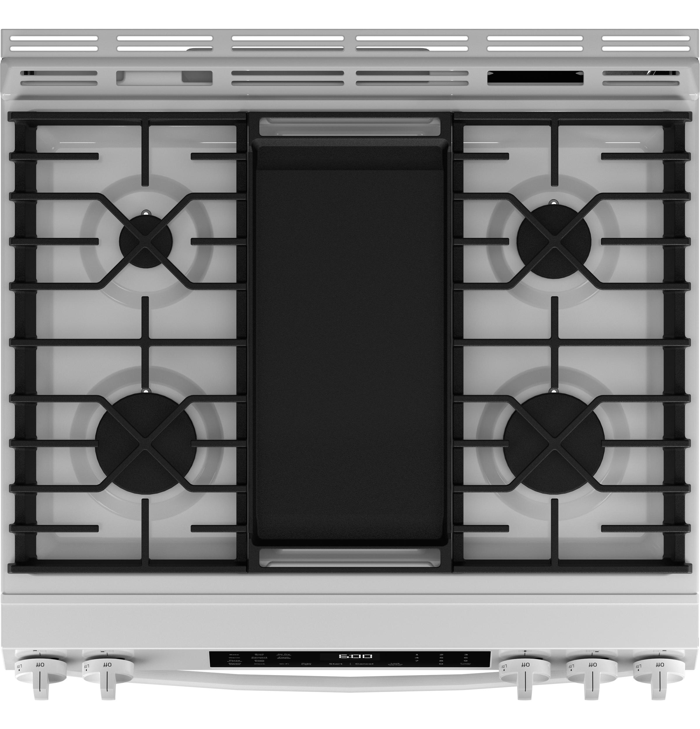 Ge Appliances GGS600AVWW Ge® 30" Slide-In Front-Control Convection Gas Range With No Preheat Air Fry And Easywash™ Oven Tray