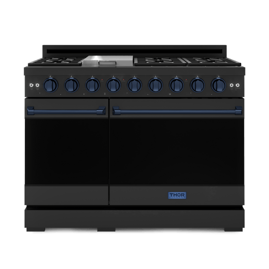 Thor Kitchen RSG48EBLPBLU 48 Inch Professional Lp Range With Pro-Style Knobs In Black/Blue Gordon Ramsay Series - Rsg48Eblp-Blu