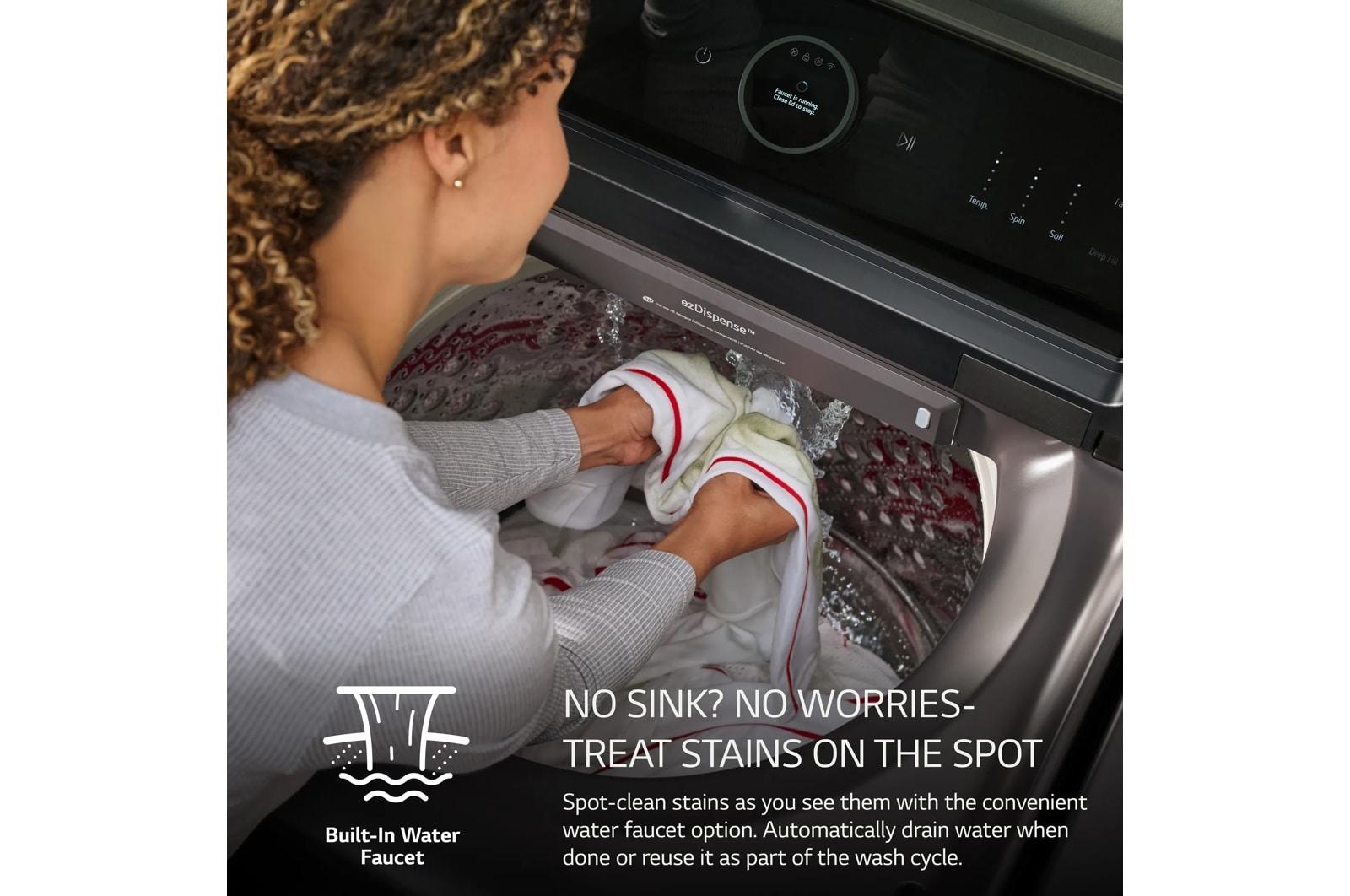 Lg WT8600CW 5.5 Cu.Ft. Mega Capacity Top Load Washer With Turbowash™ Washer With Steam, Ezdipense, Wi-Fi Connectivity, White