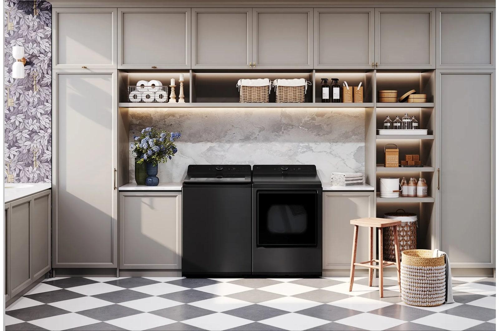 Lg DLE8200L 7.3 Cu. Ft. Ultra Large Capacity Rear Control Electric Dryer With Ai Sensing And Thinq® Smart Features