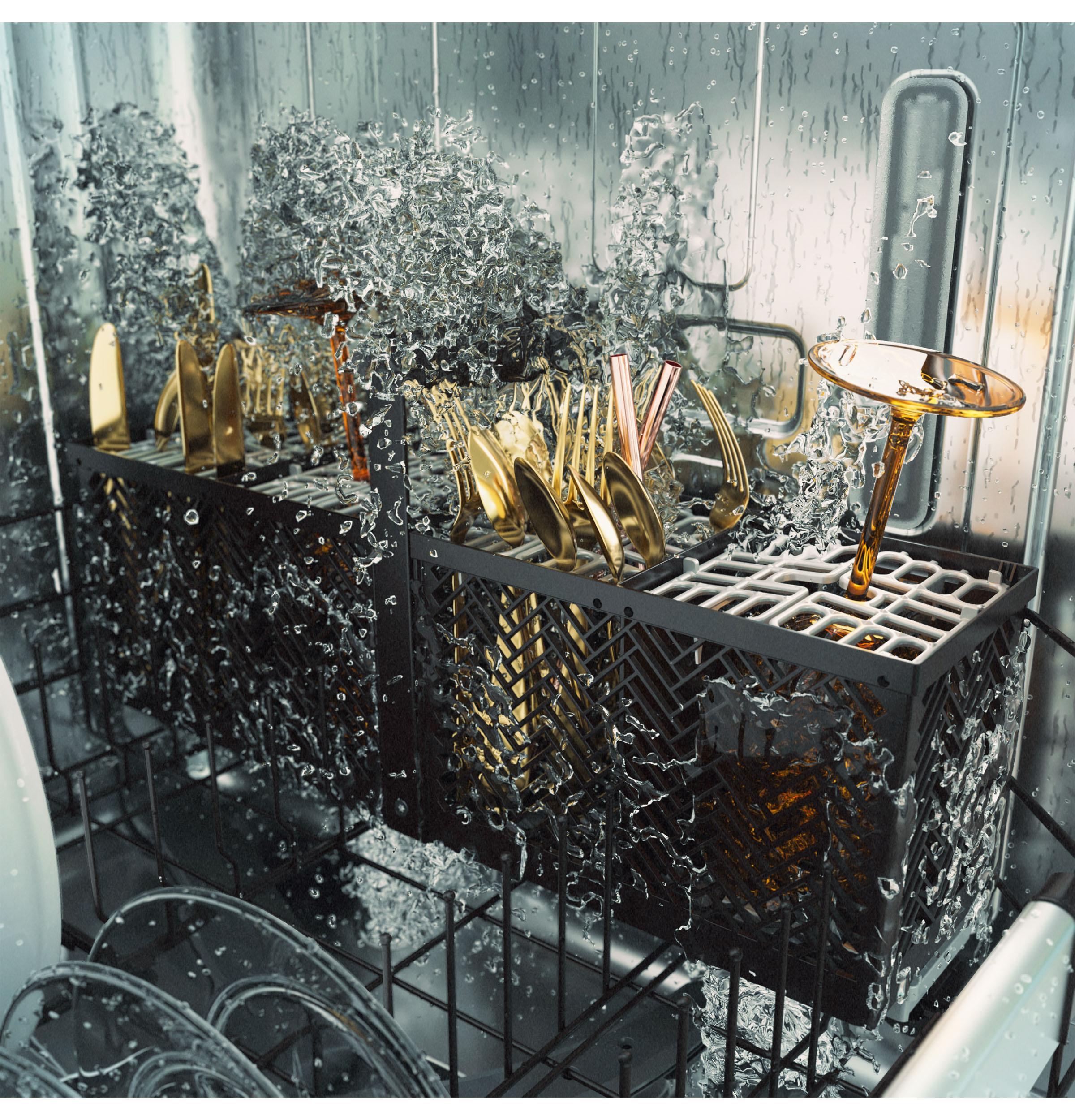 Cafe CDT888P3VD1 Café™ Customfit Energy Star Stainless Interior Smart Dishwasher With Ultra Wash Top Rack And Dual Convection Ultra Dry, Led Lights, 39 Dba
