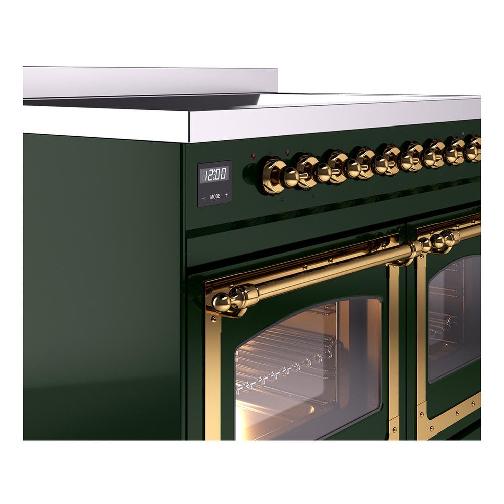 Ilve UNDI406NMPEGG Ilve Undi406Nmpegg Nostalgie Ii Noblesse 40" Induction Range (Triple Glass Door, Emerald Green, Brass)