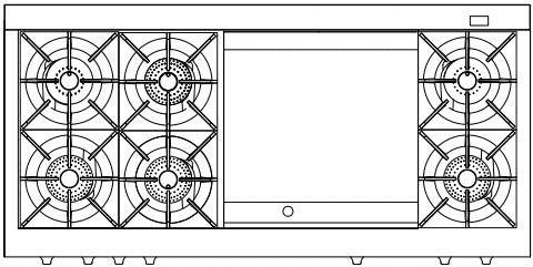 Capital COB604GG2 Connoisseurian Series 60" Dual Fuel Self Clean Range