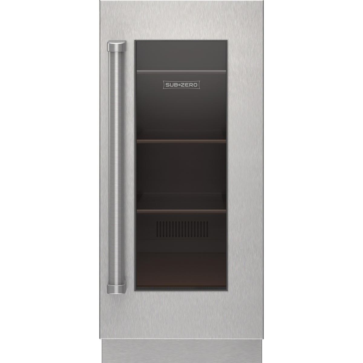 Sub-Zero 9029161 Stainless Steel Glass Door Panel - Pro Handle, Right Hinge