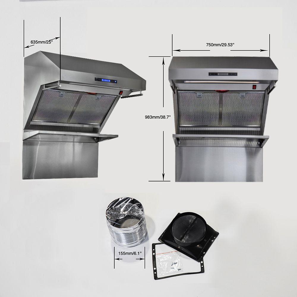 Forno FRHWM502930HB Savona - 30" Wall Mount Range Hood With Hybrid Filters & Back Splash
