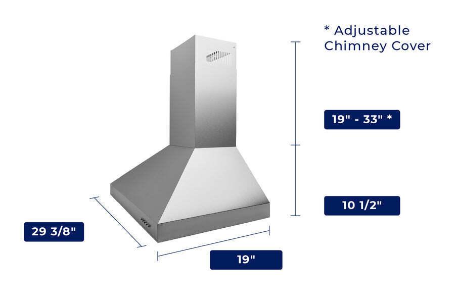 Hauslane WM530SS30B Hauslane Chef 30-In Convertible Stainless Steel Wall-Mounted Range Hood