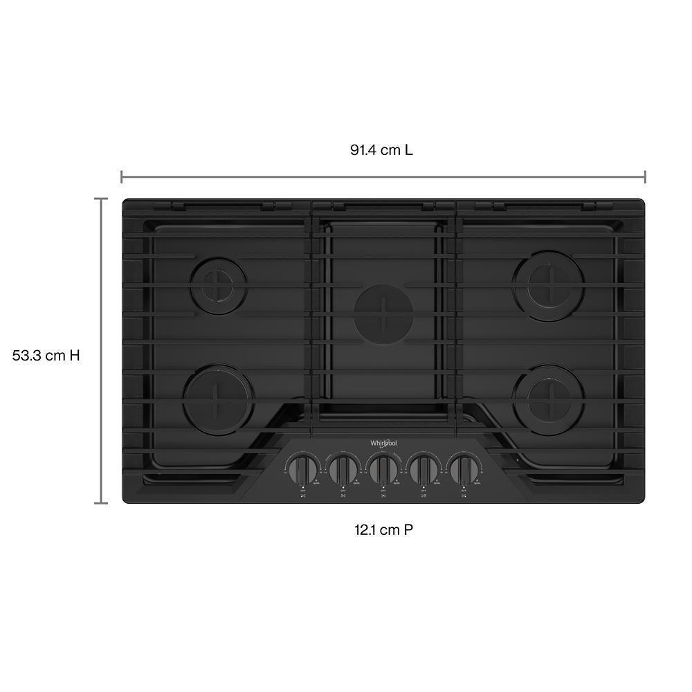 Whirlpool WCGK5036PV 36-Inch Gas Cooktop With Ez-2-Lift™ Hinged Cast-Iron Grates