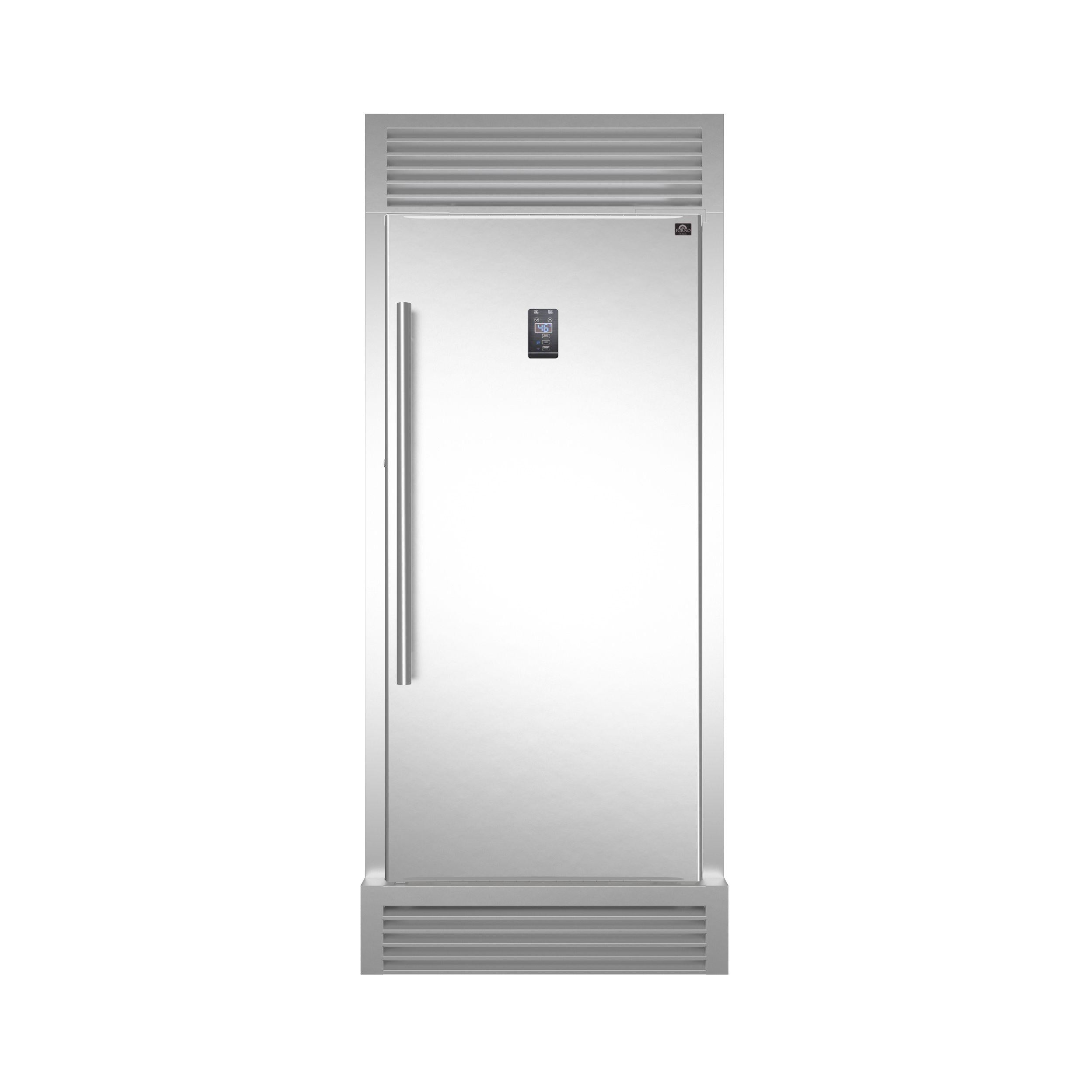 Forno FFFFD193332RS Forno Rizzuto 28" Right Hand Swing Open 13.8 Cu.Ft. Stainless Steel Dual Zone Refrigerator/Freezer