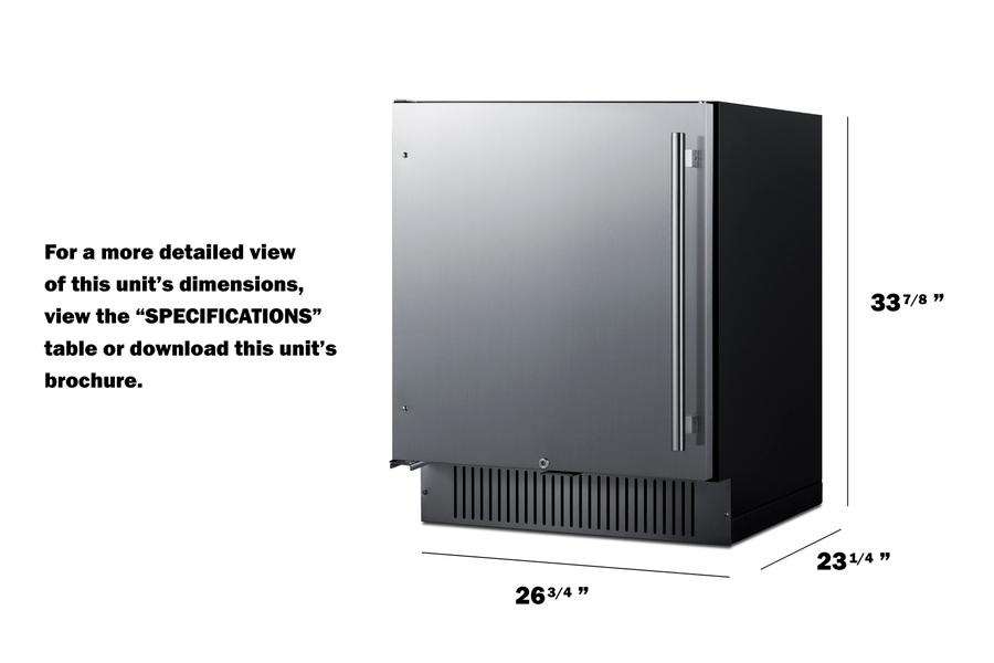 Summit FF27BSSLHD 27" Wide Built-In All-Refrigerator