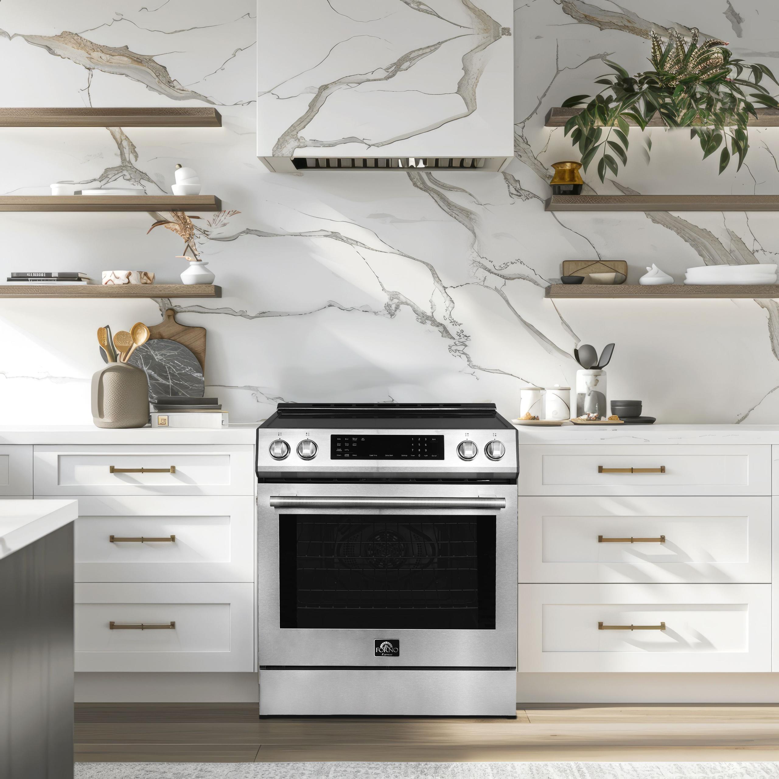Forno FFSIN090530 Espresso Donatello 30-Inch Slide-In Induction Range Stainless-Steel