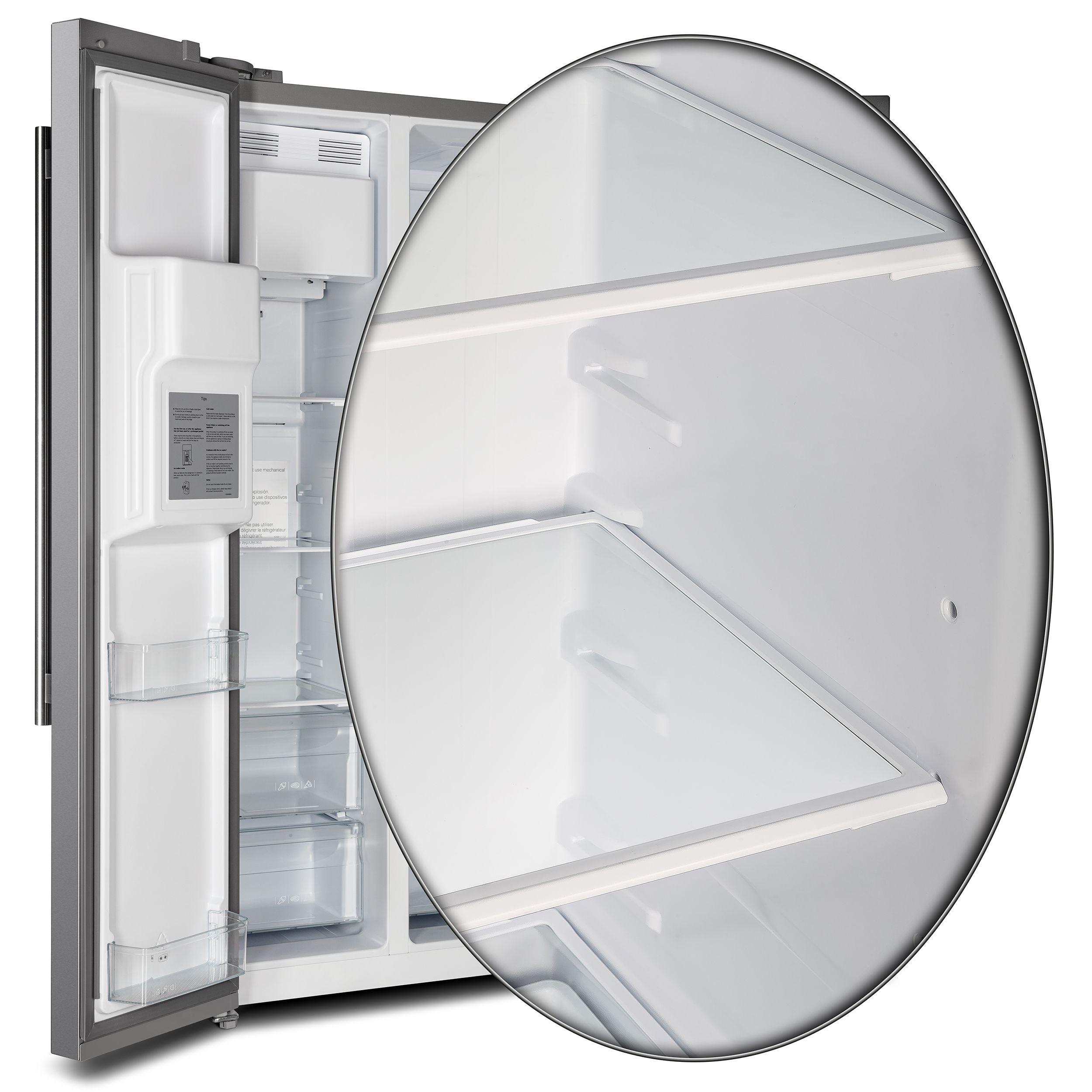 Forno FFRBI184440SG Salerno 36" Side By Side 20 Cu.Ft Stainless Steel Refrigerator With Ice Maker & Decorative Grill