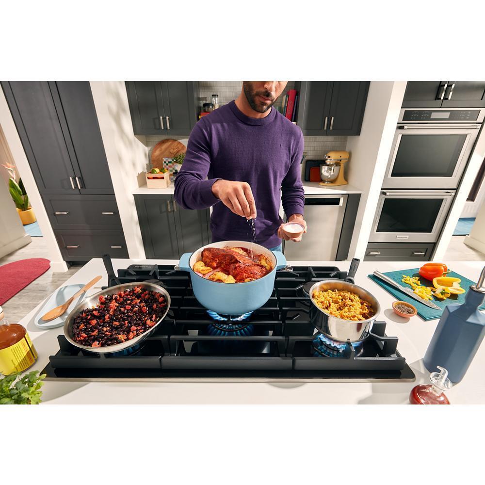 Kitchenaid KCGG536PBL 36" Gas-On-Glass Cooktop