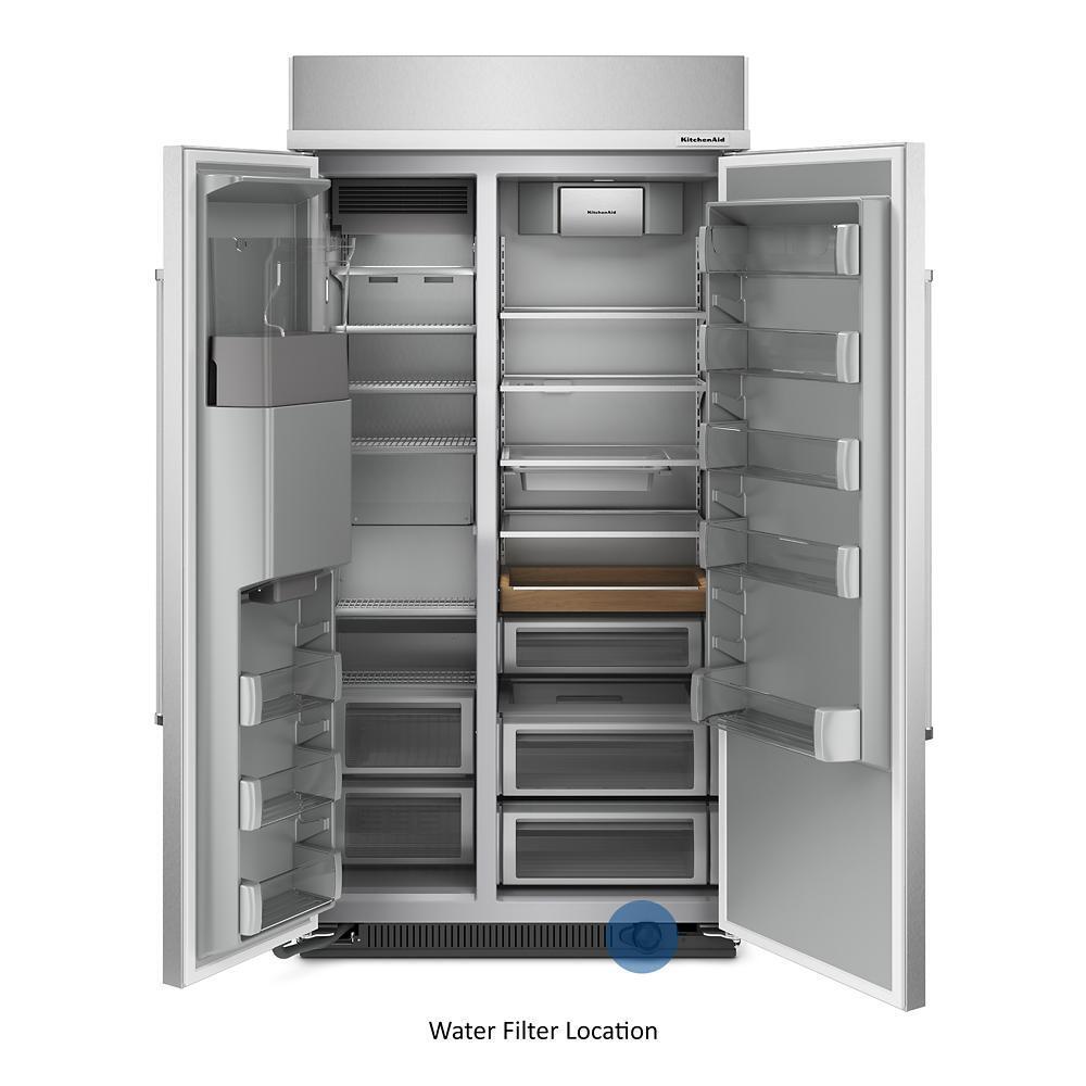 Kitchenaid KBSD702MSS 25.1 Cu. Ft. 42" Built-In Side-By-Side Refrigerator With Ice And Water Dispenser