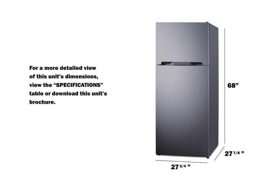 Summit CTR15SS 28" Wide Top-Mount Refrigerator-Freezer