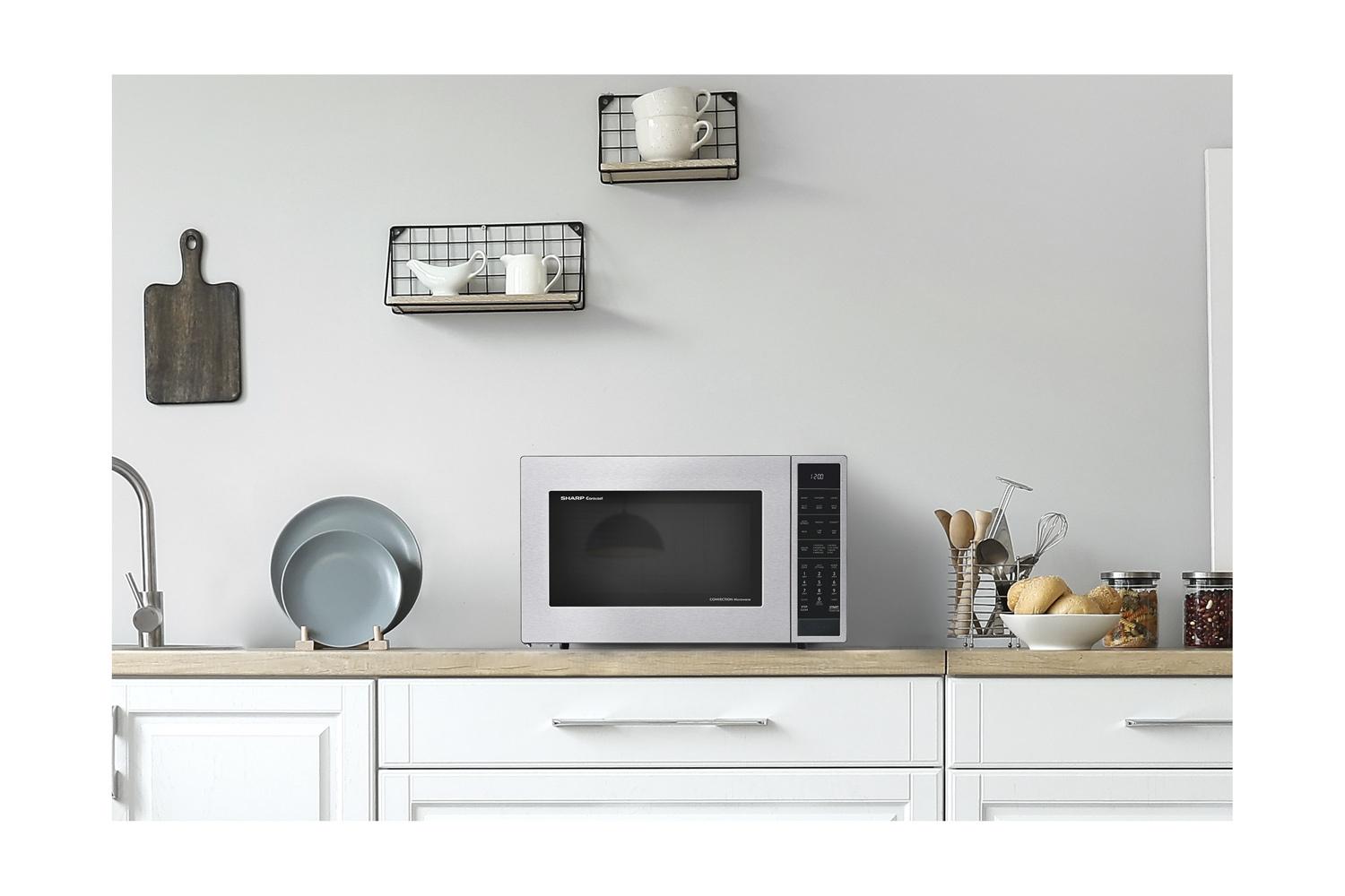 Sharp SMC1585KS Sharp 1.5 Cu. Ft. 900W Stainless Steel Convection Countertop Microwave Oven