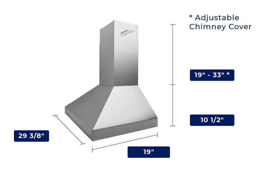 Hauslane WM530SS30P Hauslane Chef 30-In Convertible Stainless Steel Wall-Mounted Range Hood