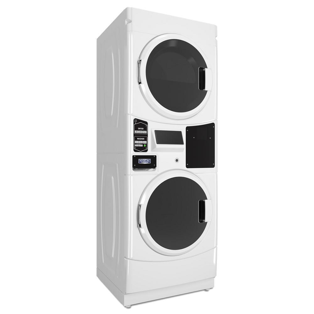 Maytag MLG22PRAWW Commercial Gas Stack Washer/Dryer, Card Reader Ready Or Non-Vend