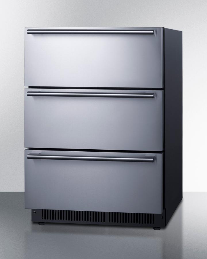 Summit SP6DS3DOS 24" Wide Built-In 3-Drawer Outdoor All-Refrigerator
