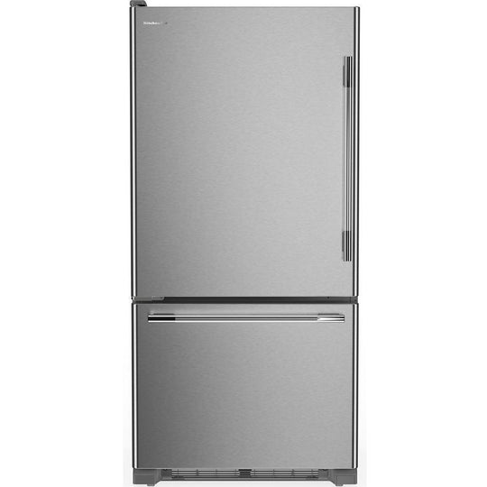 Kitchenaid KRBL133SPS 22 Cu. Ft. 33-Inch Width Full Depth Non-Dispense Bottom Mount Refrigerator