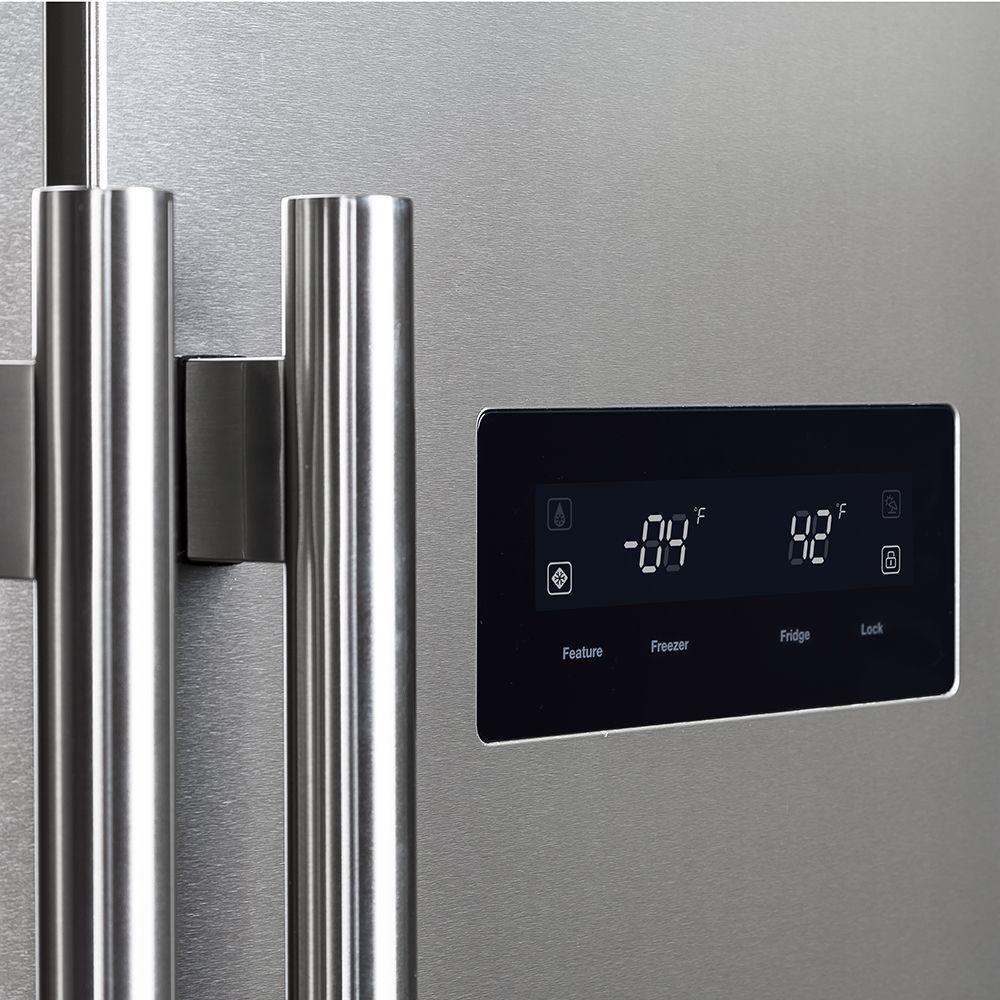 Forno FFRBI180533SB Forno Salerno 33" Side-By-Side 15.6 Cu.Ft. Stainless Steel Refrigerator